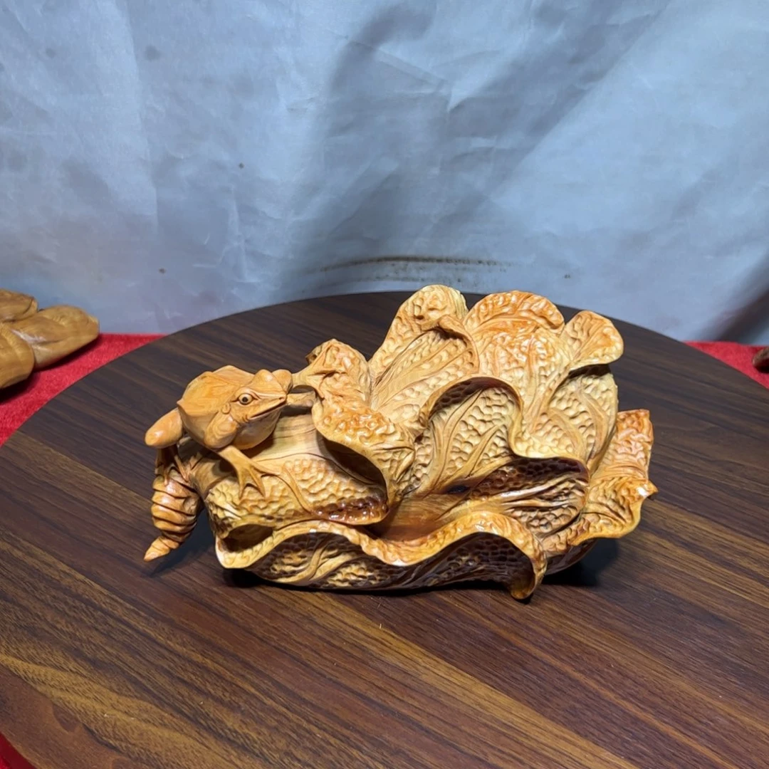 南***艺柏木（崖柏）崖柏手工雕刻呱呱来财
