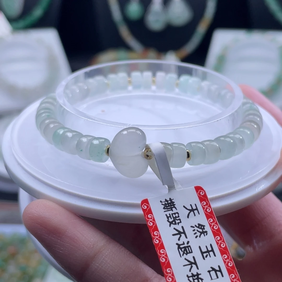 石英质玉（非洲翠）合金手串