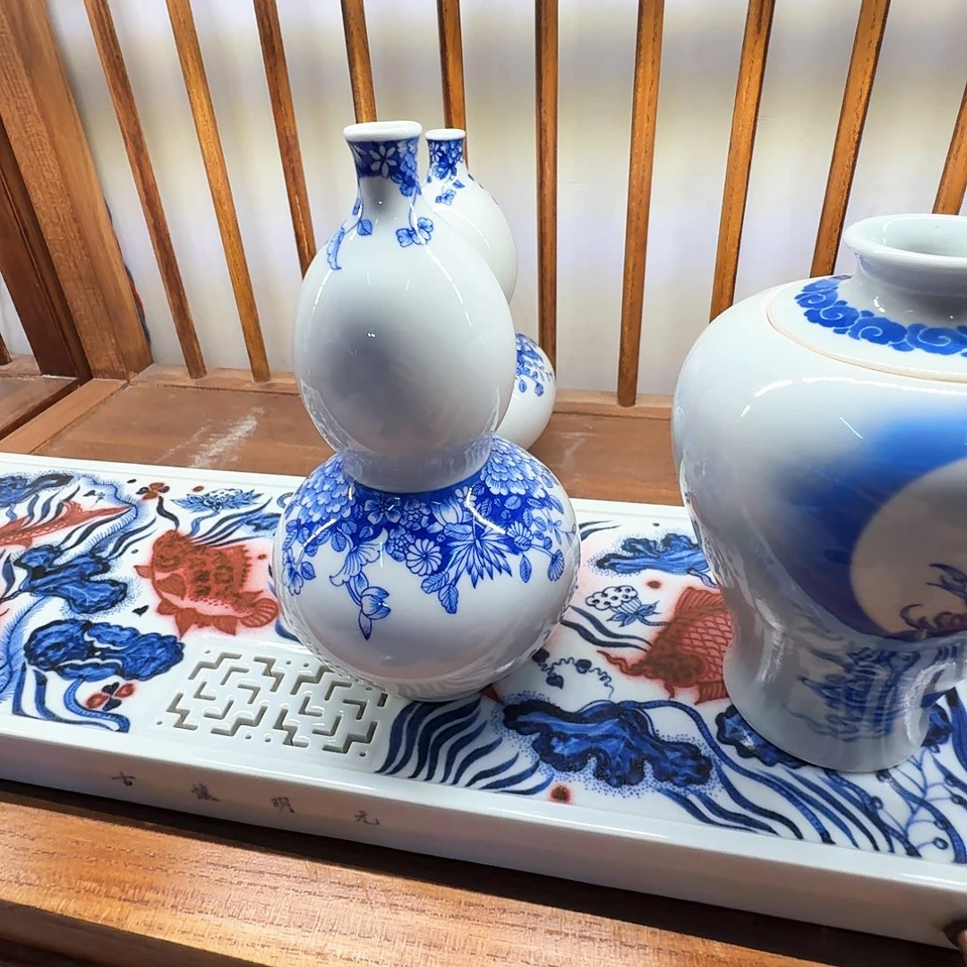 ヾ***、泥塑花瓶手工手绘