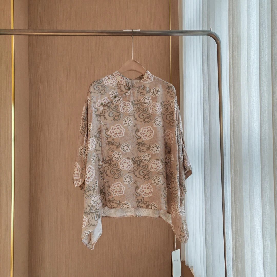 果缎新款国风桑蚕丝上衣 MJCYJ-618