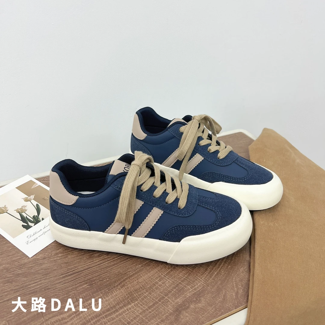 【DaLu】经典厚底增高德训鞋女2025秋冬新款韩版百搭时尚休闲小白鞋