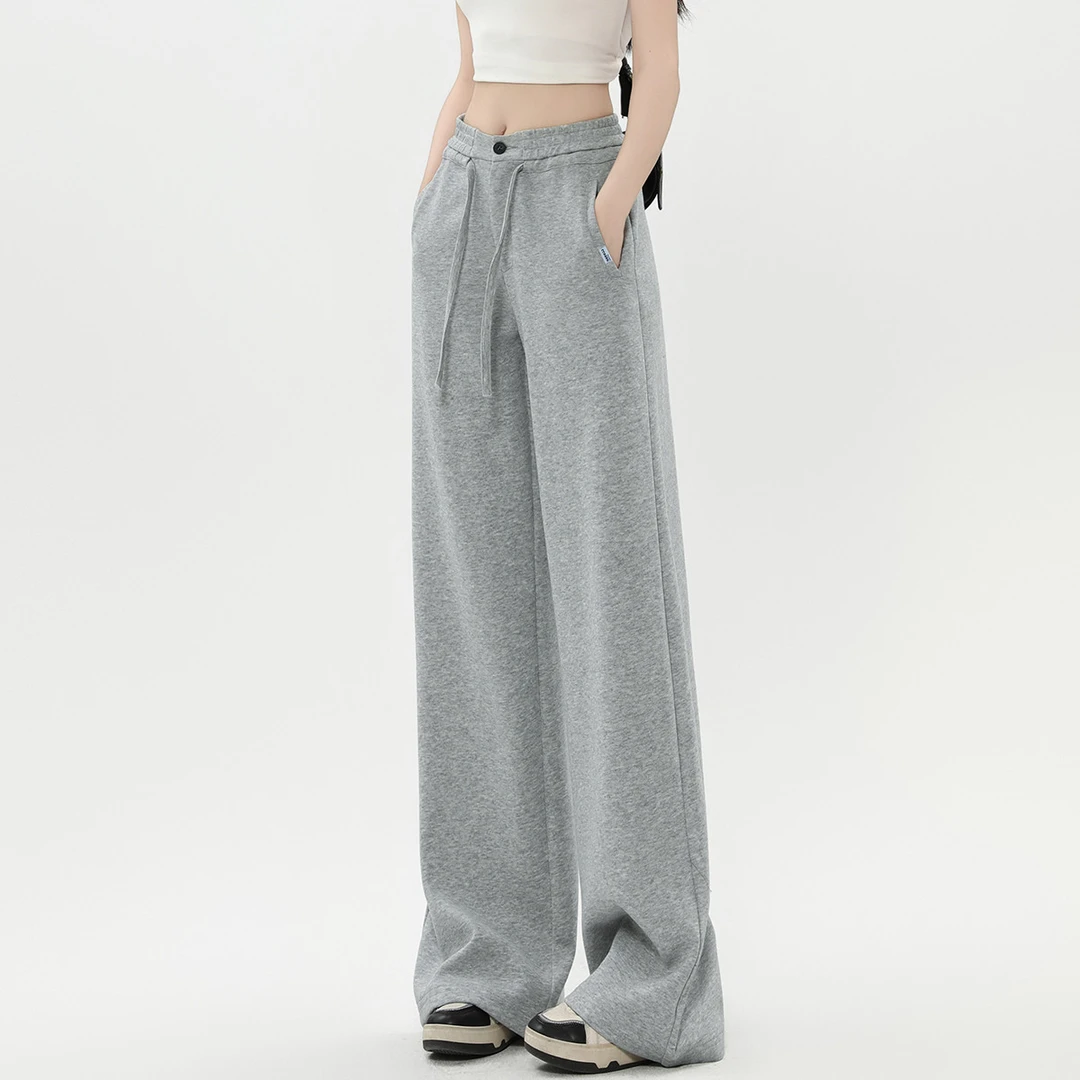 i.tccaabb女装运动休闲风阔腿裤抽绳装饰休闲长裤CABPTX0002640