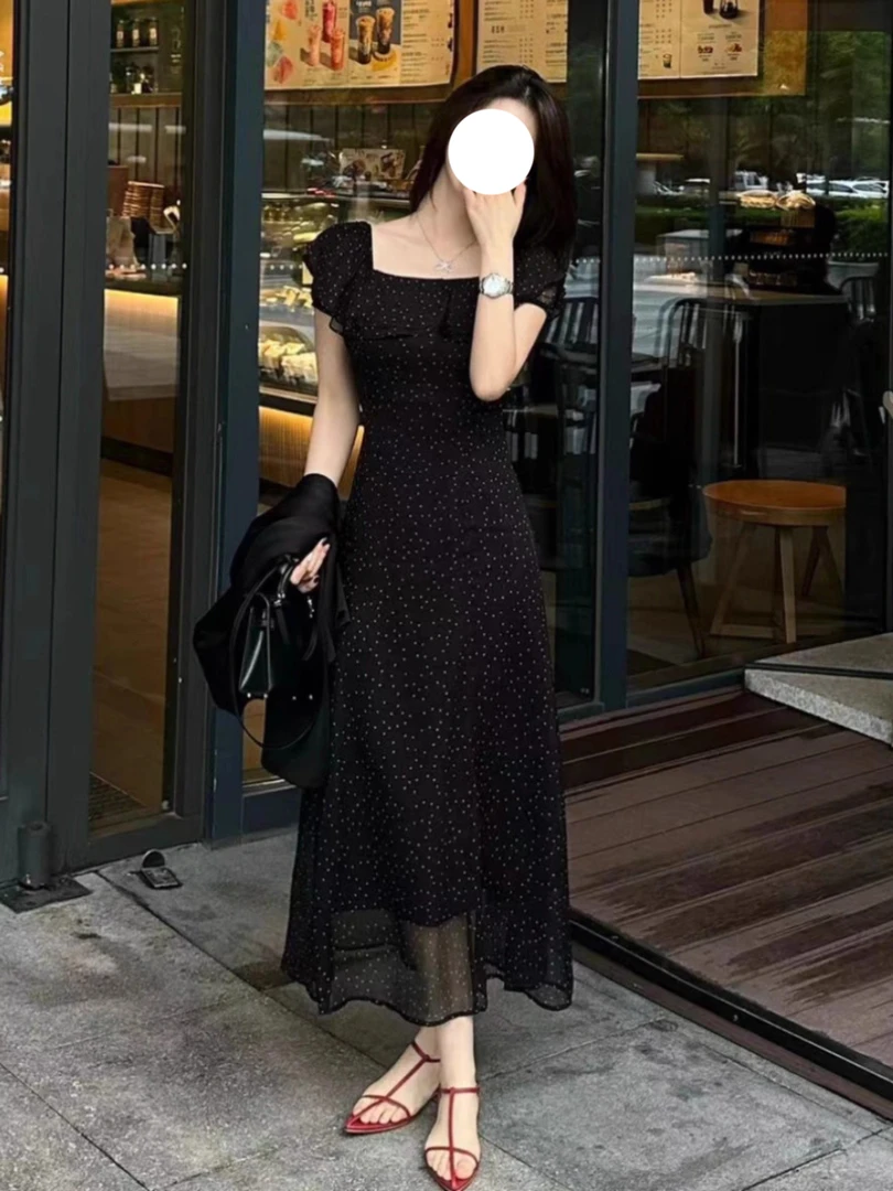 2025夏季新款气质名媛高端女神范高级感法式气质超好看波点连衣裙