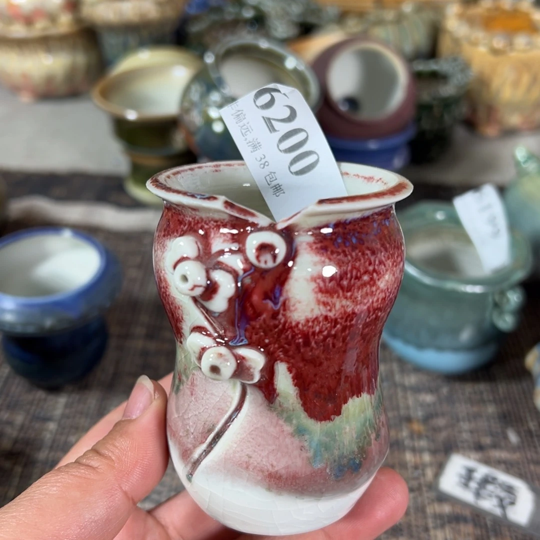 红陶景德镇手工花盆