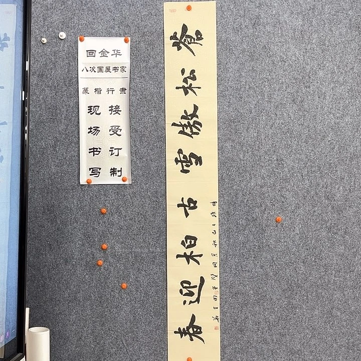 书法回金华老师苍松傲雪138×20