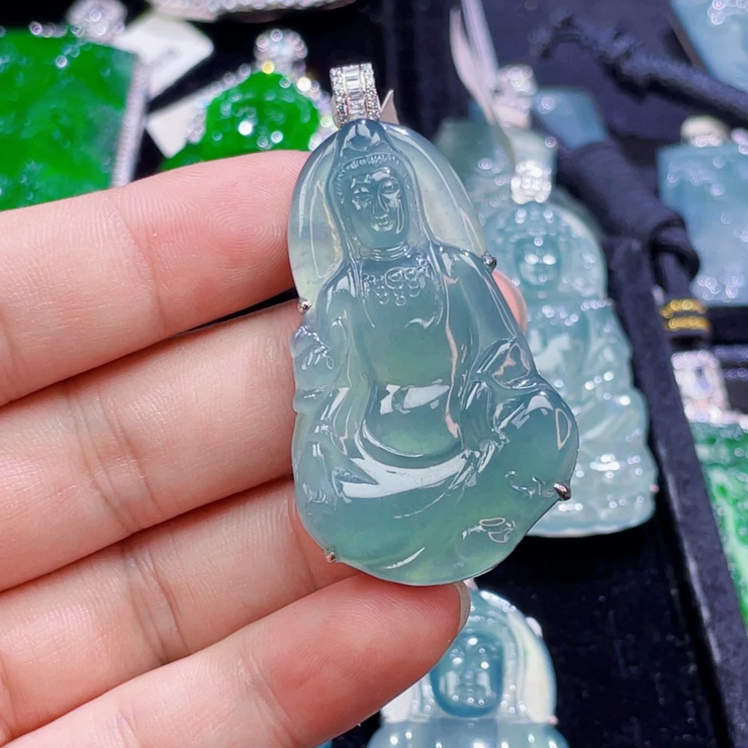 9***9翡翠银S925镶嵌颈饰6，