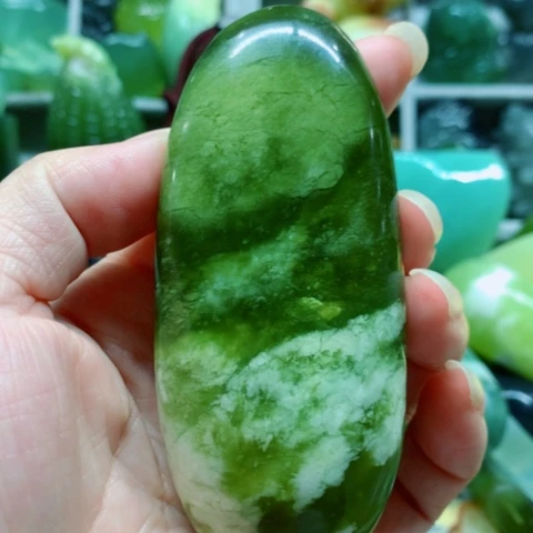 蛇纹石玉未镶嵌手把件