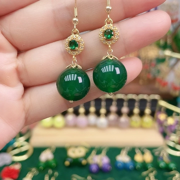 玛瑙/玉髓耳钉合金