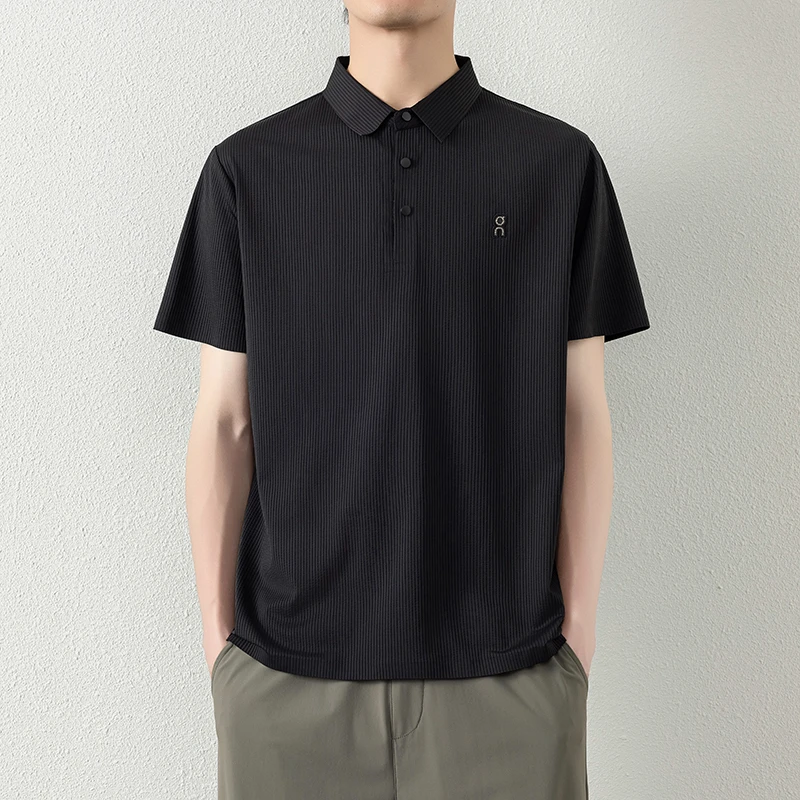 侨迪蒙拉高端夏季男士短袖翻领POLO衫商务休闲纯色衬衫领T恤衣服