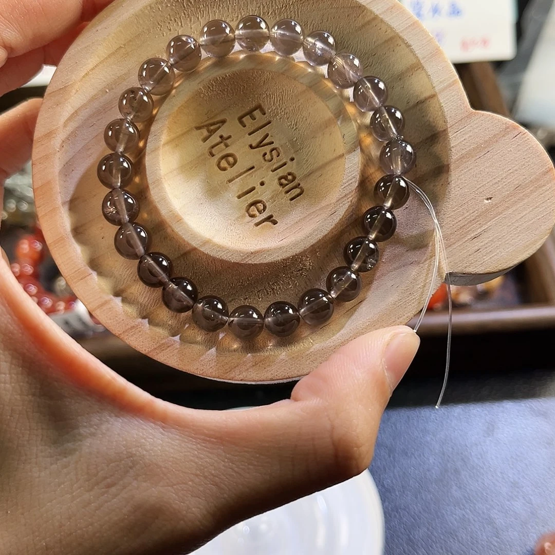 水晶未镶嵌手链茶晶7.8mm