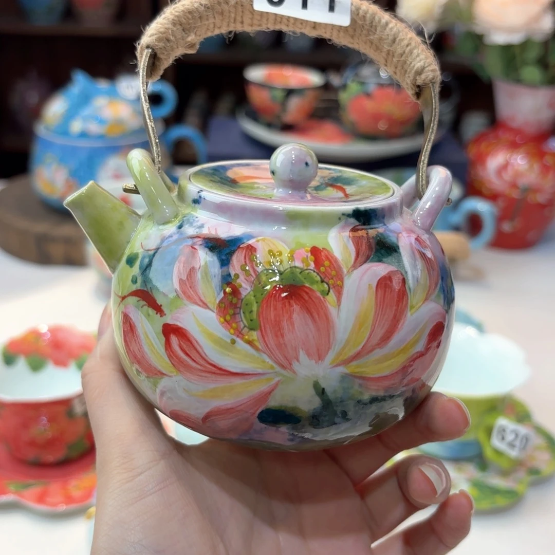 景德镇手绘高温釉下彩陶瓷茶具