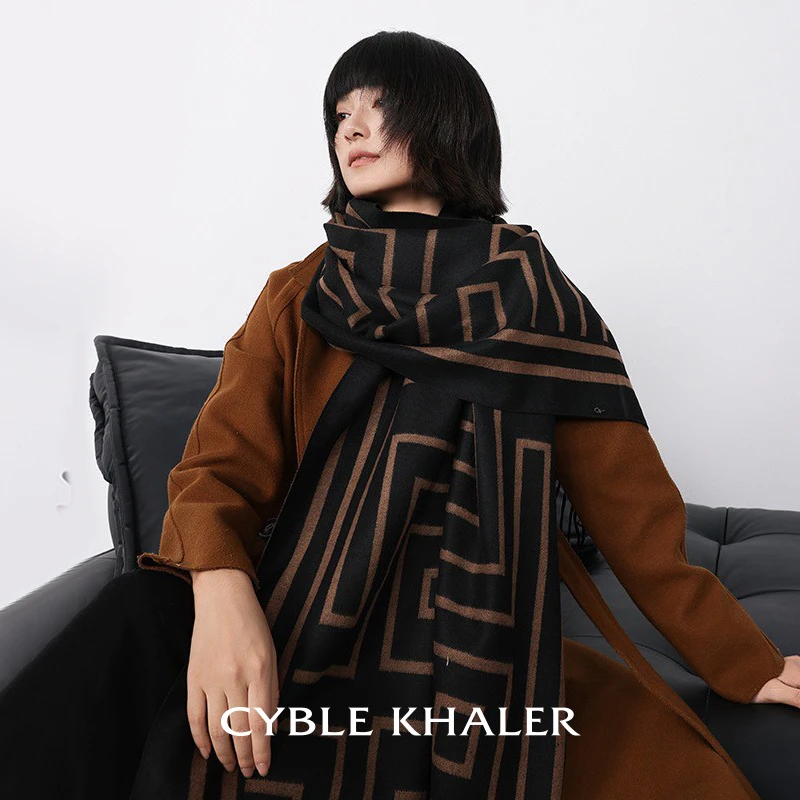 【女士礼物】官网c&k围巾女款冬季2025新款保暖加厚围脖披肩两用潮