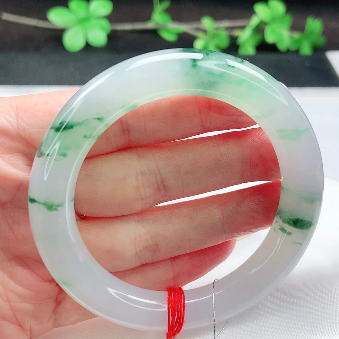 翡翠未镶嵌手镯53圆条