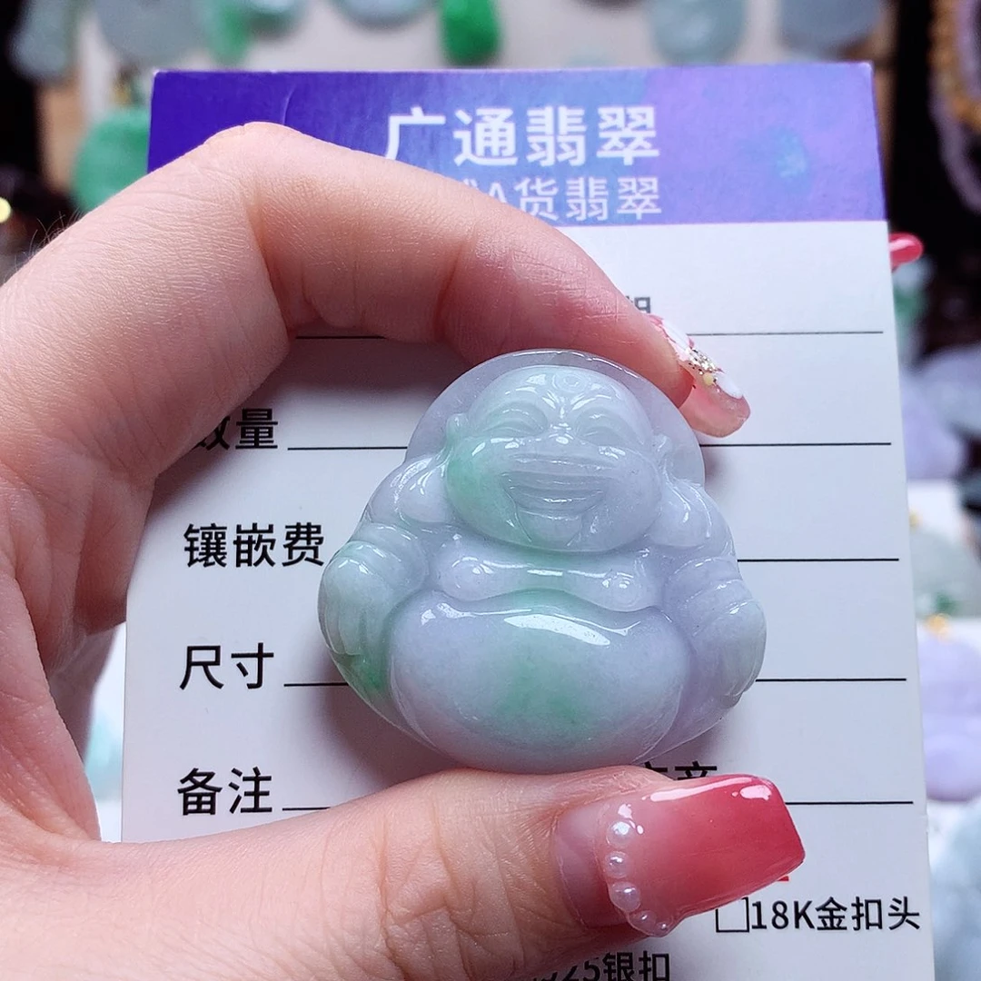 翡翠未镶嵌颈饰佛公08