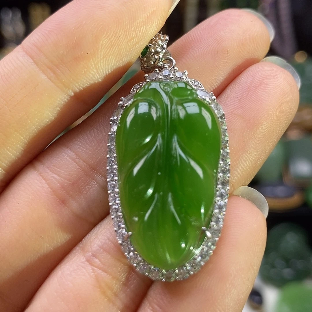 和田玉银S925镶嵌颈饰