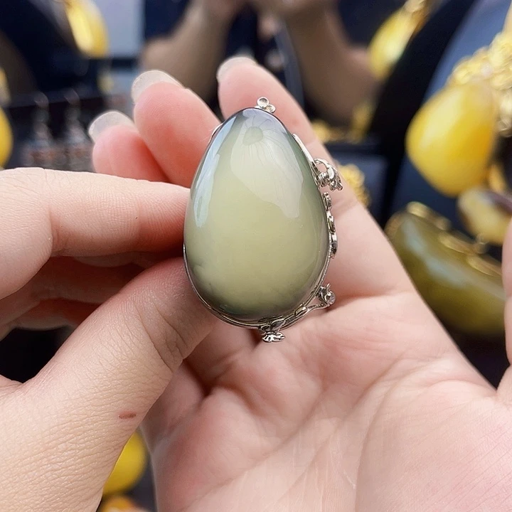 琥珀银S925镶嵌裸石