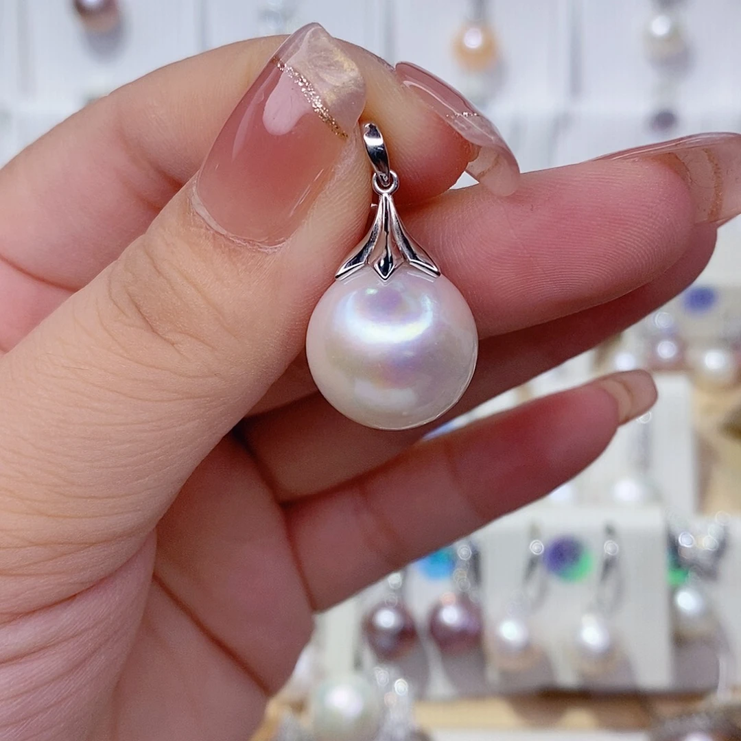 三***窝吊坠(赠链)淡水珍珠银S925镶嵌15➕