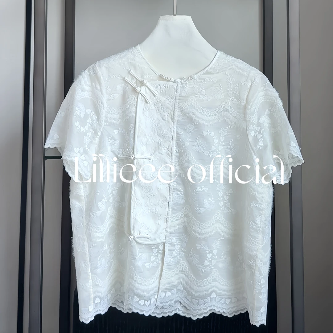 Lillieee-锦绣翎羽  新中式白色盘扣温柔气质百搭时尚国风马甲