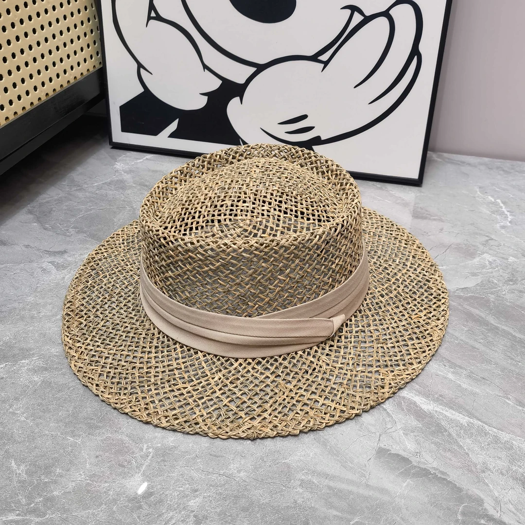 YEER·SHOP 爷儿春季新款时尚纯色丝带草帽