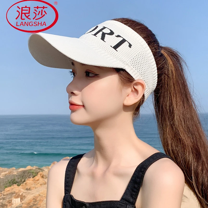 浪莎鸭舌帽女显脸小大帽檐遮阳帽休闲运动棒球帽女夏季空顶防晒帽