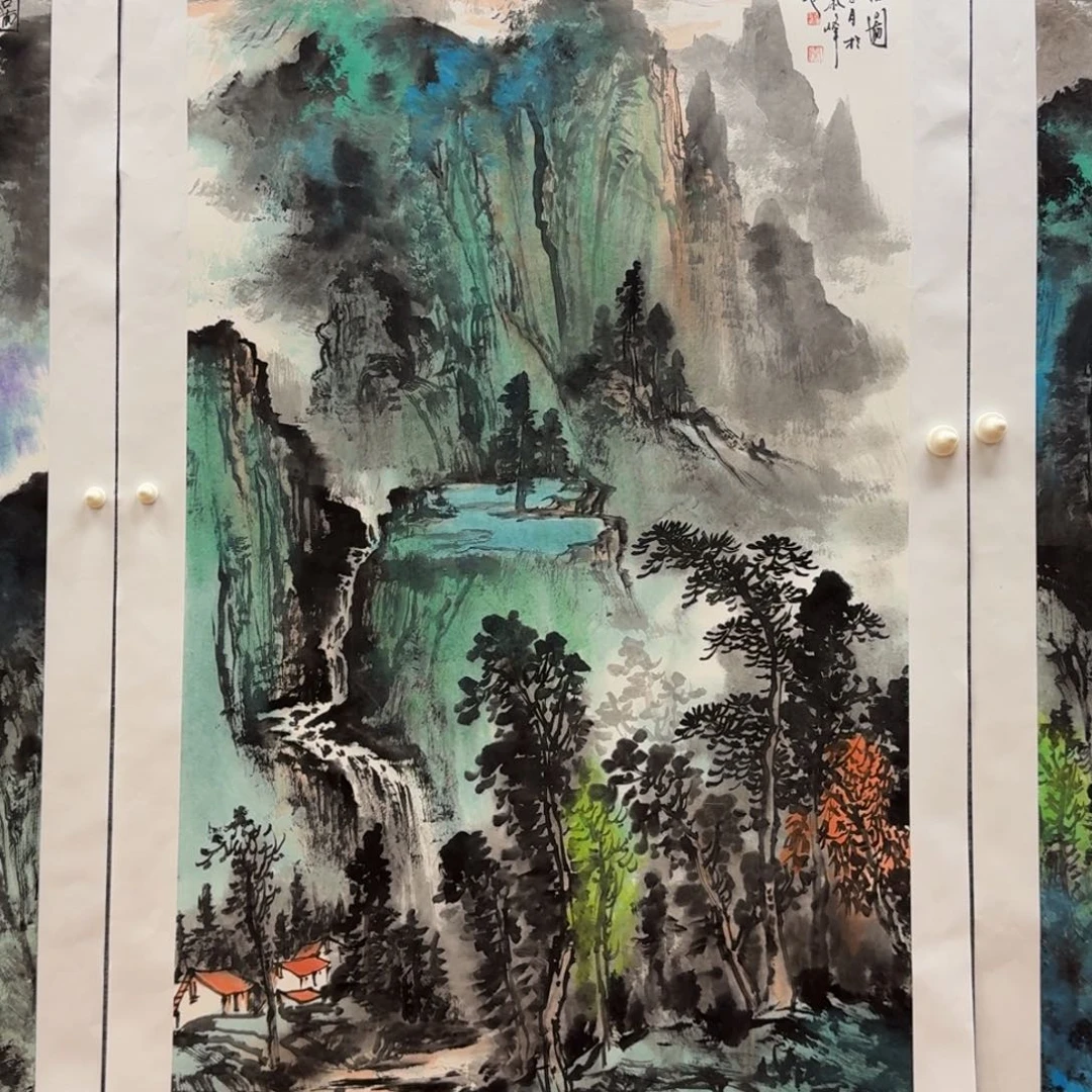 国画秦峰四尺山水作品