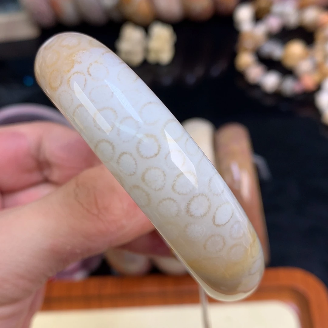 【闪购商品】颈饰未镶嵌硅化珊瑚（珊瑚玉）85号59.2圈奶酪豹纹