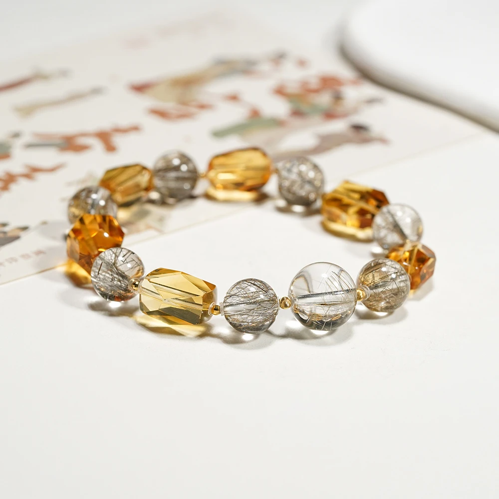 【18K】黄水晶随型多宝10MM单圈手串（多样性发其一）