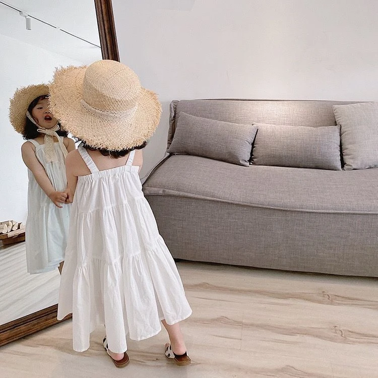 女童连衣裙夏装新款女儿童吊带裙服装洋气沙滩裙超仙吊带裙女童