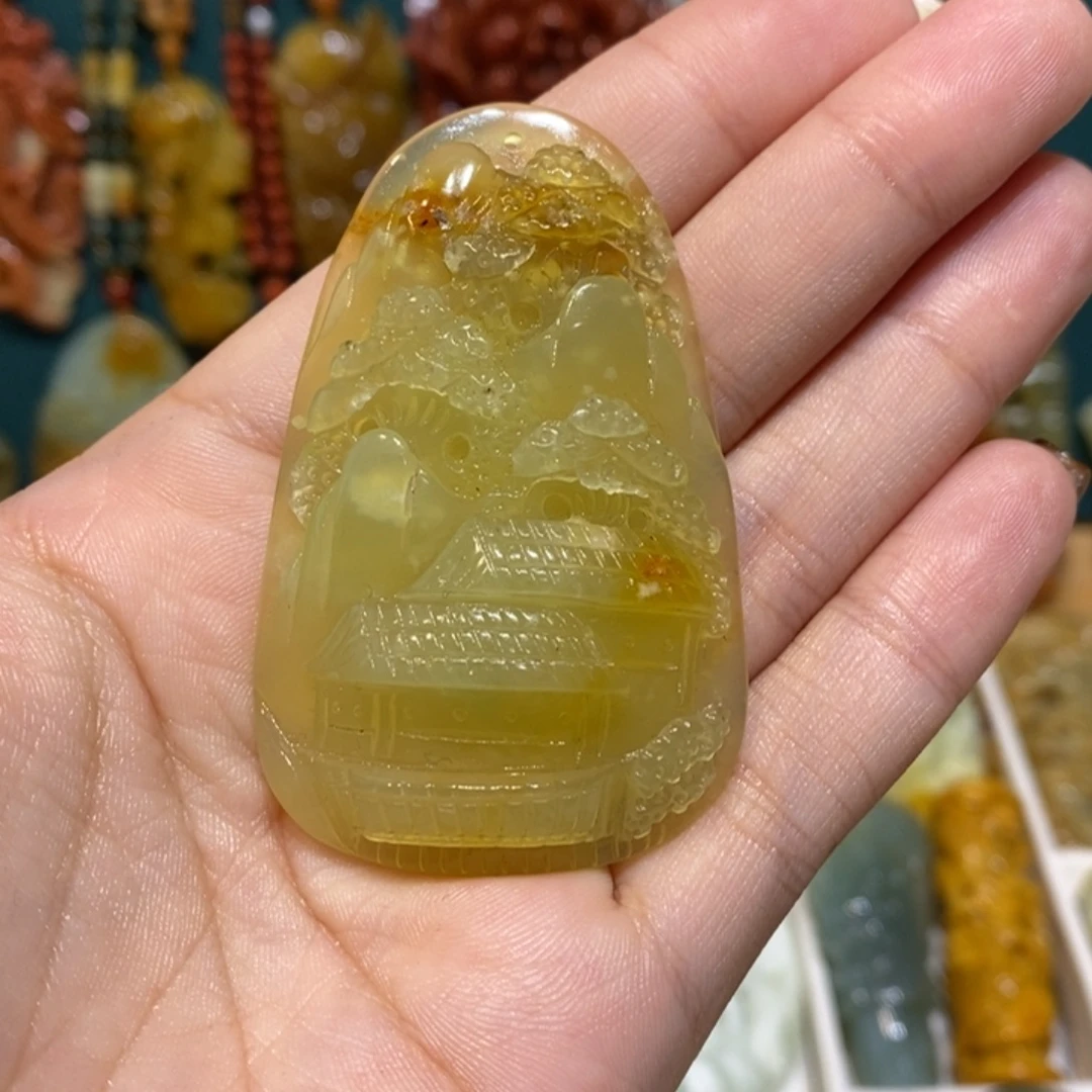 蛇纹石玉未镶嵌颈饰