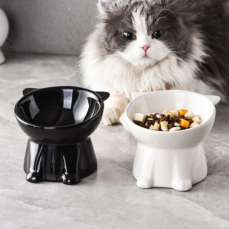 猫碗大容量宠物碗猫咪碗猫猫饭碗猫粮碗护颈小猫斜口宠物碗