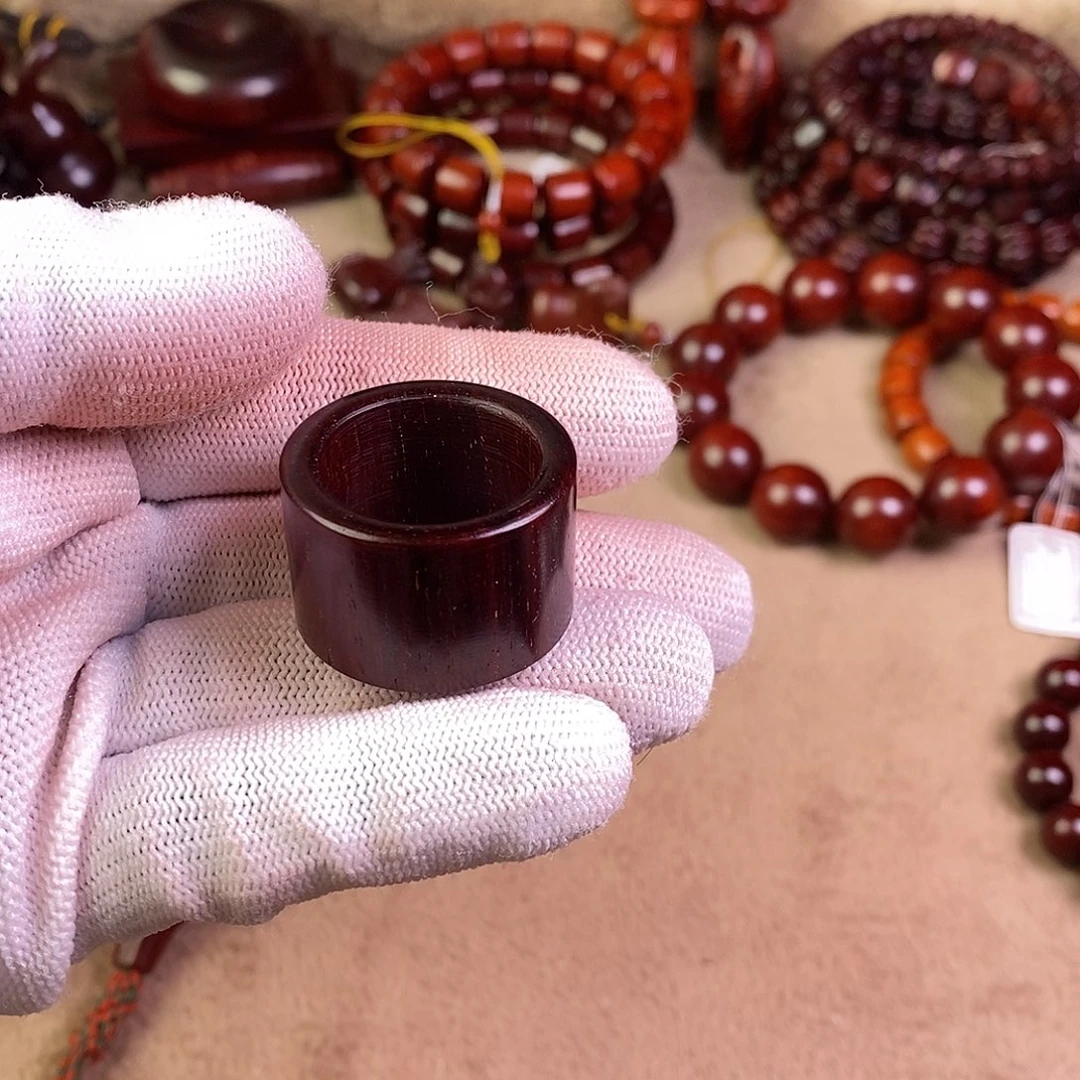 小叶紫檀手串/手链自****酱扳指