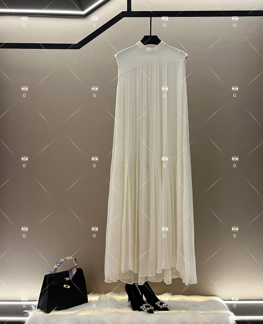 【L姐】夏季新款复古时尚百搭印花无袖连衣裙 H-818