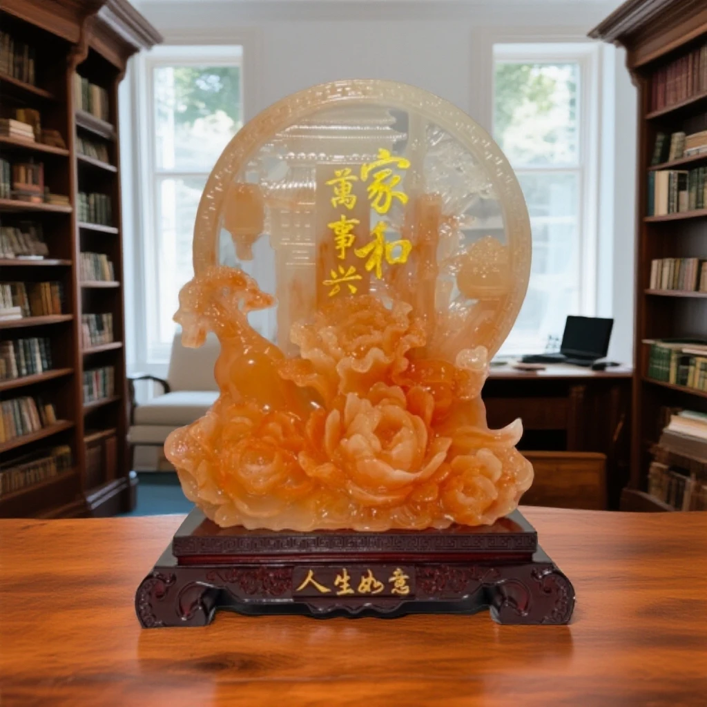 长26高32公分红花冰色家和万事兴客厅玄关酒柜乔迁开业结婚送礼