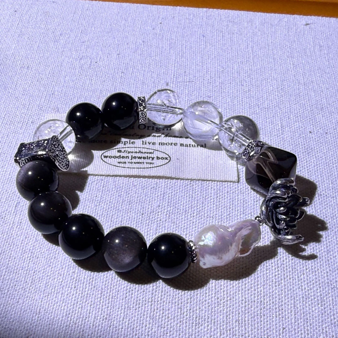 星辰碎片白水晶巴洛克珍珠水晶手串11m+