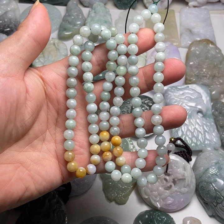 翡翠未镶嵌颈饰散珠55