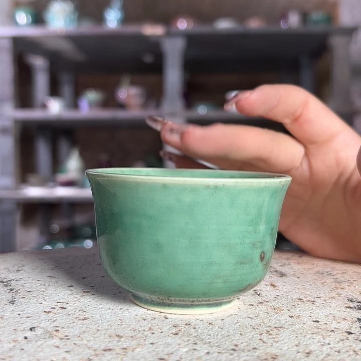 瓷片钧瓷杯子摆件茶宠
