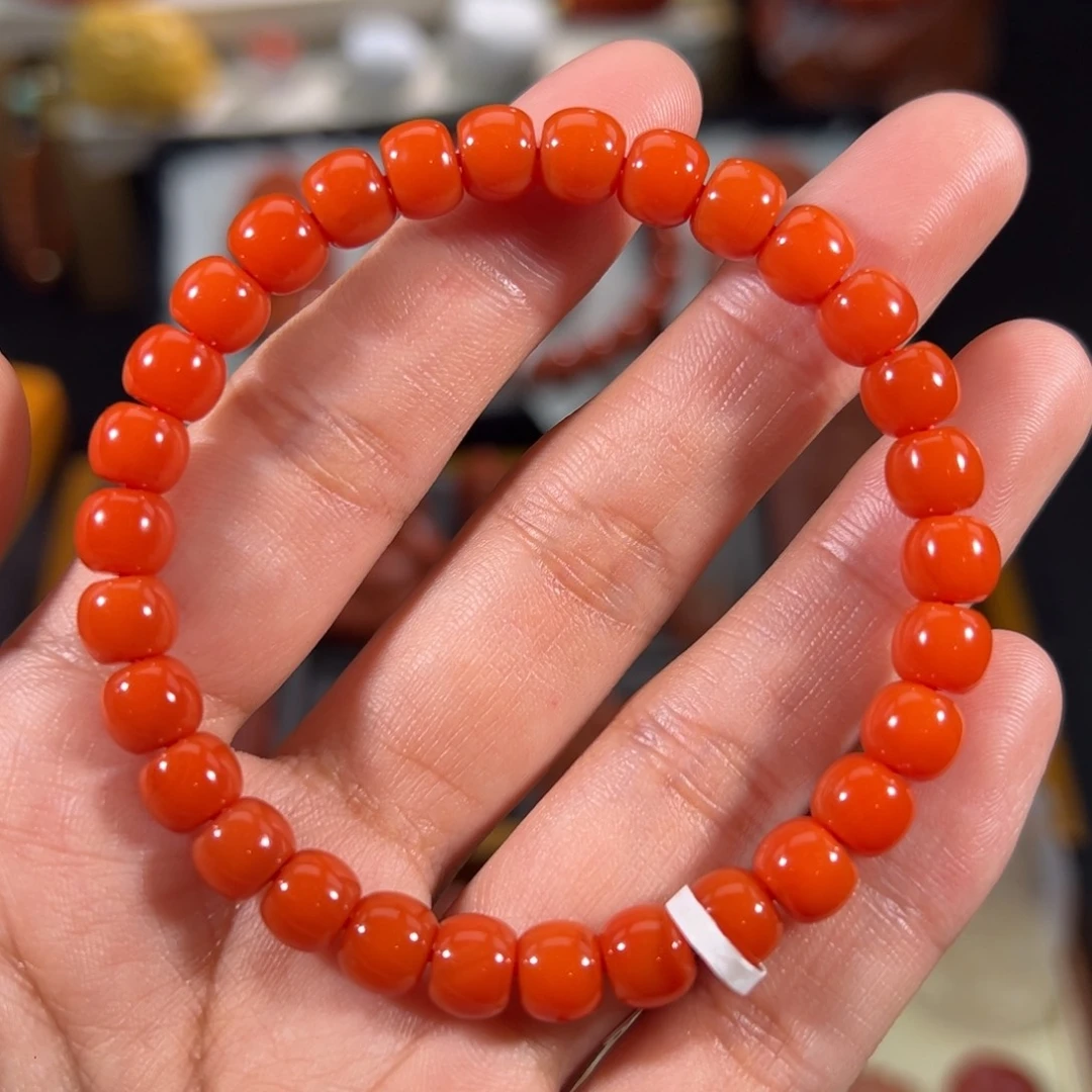 南红玛瑙未镶嵌老型手串7左右