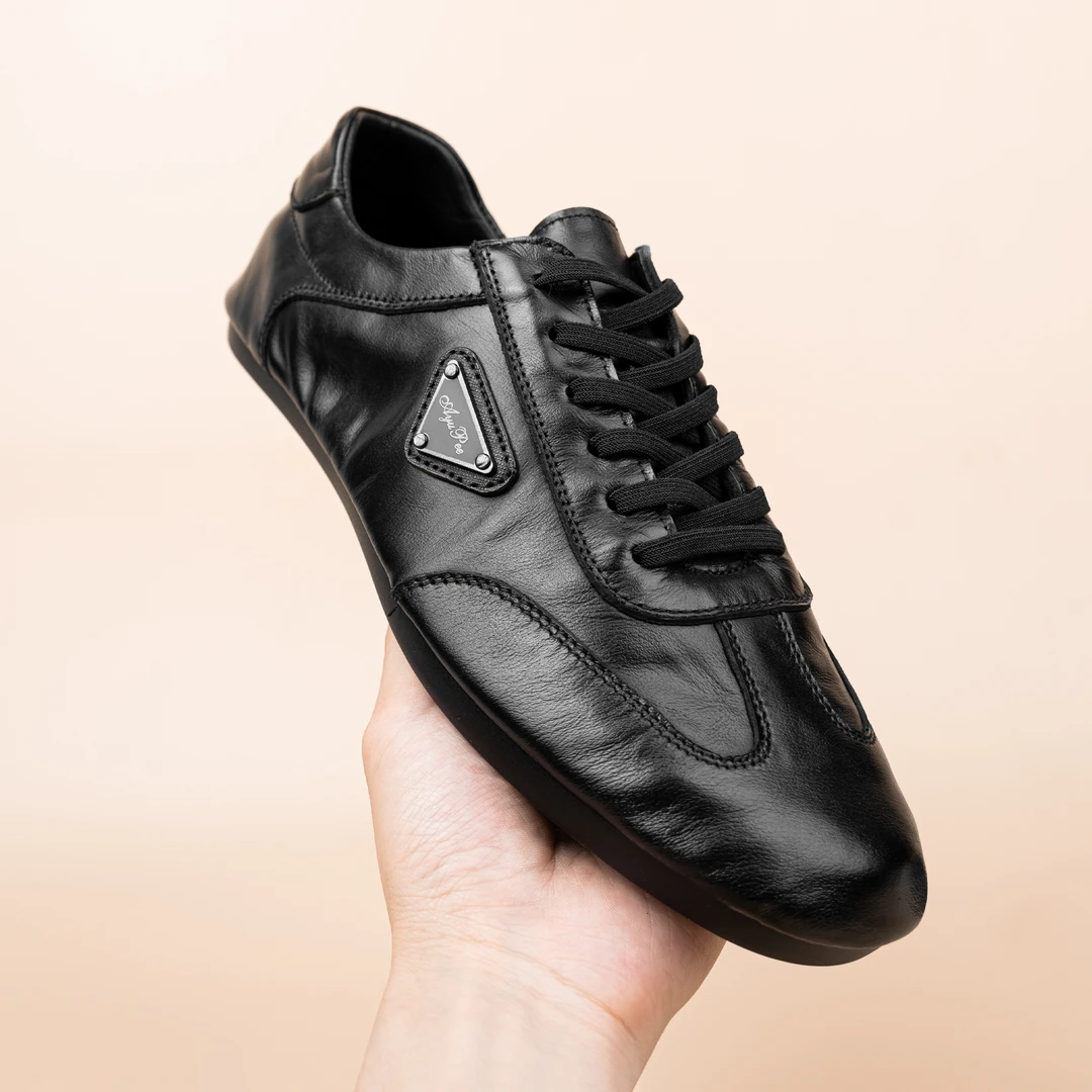 头层牛皮夏季新款轻便休闲风系带平跟透气休闲皮鞋韩版潮鞋男鞋