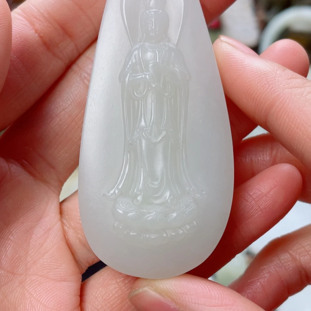 风***和田玉未镶嵌挂件观音一个