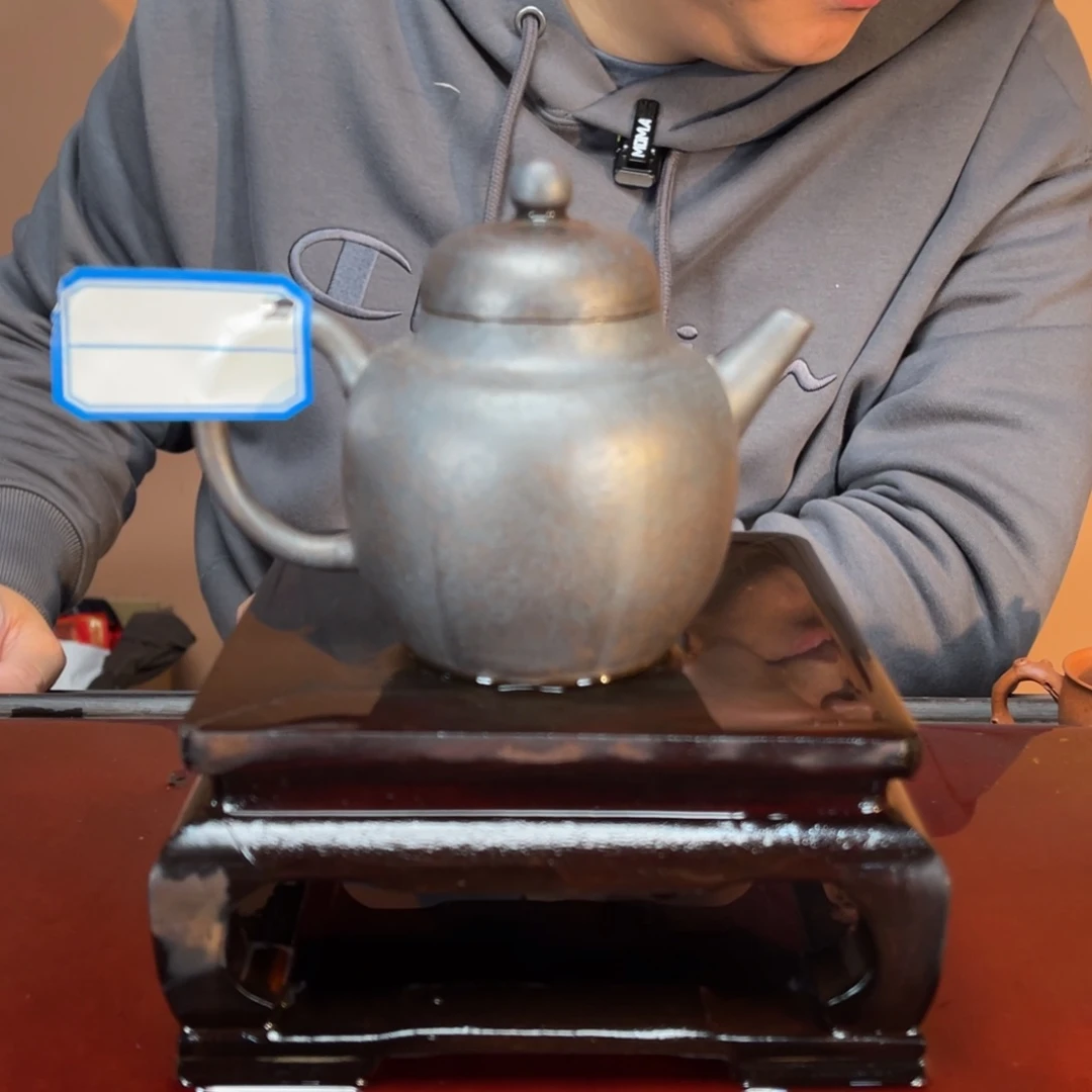 梓***墨茶壶紫砂高端200cc段泥清式壶
