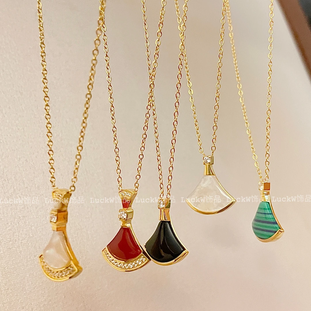 钛钢项链 【小扇贝】裙子项链百搭饰品气质精致锁骨链经典锆石项链