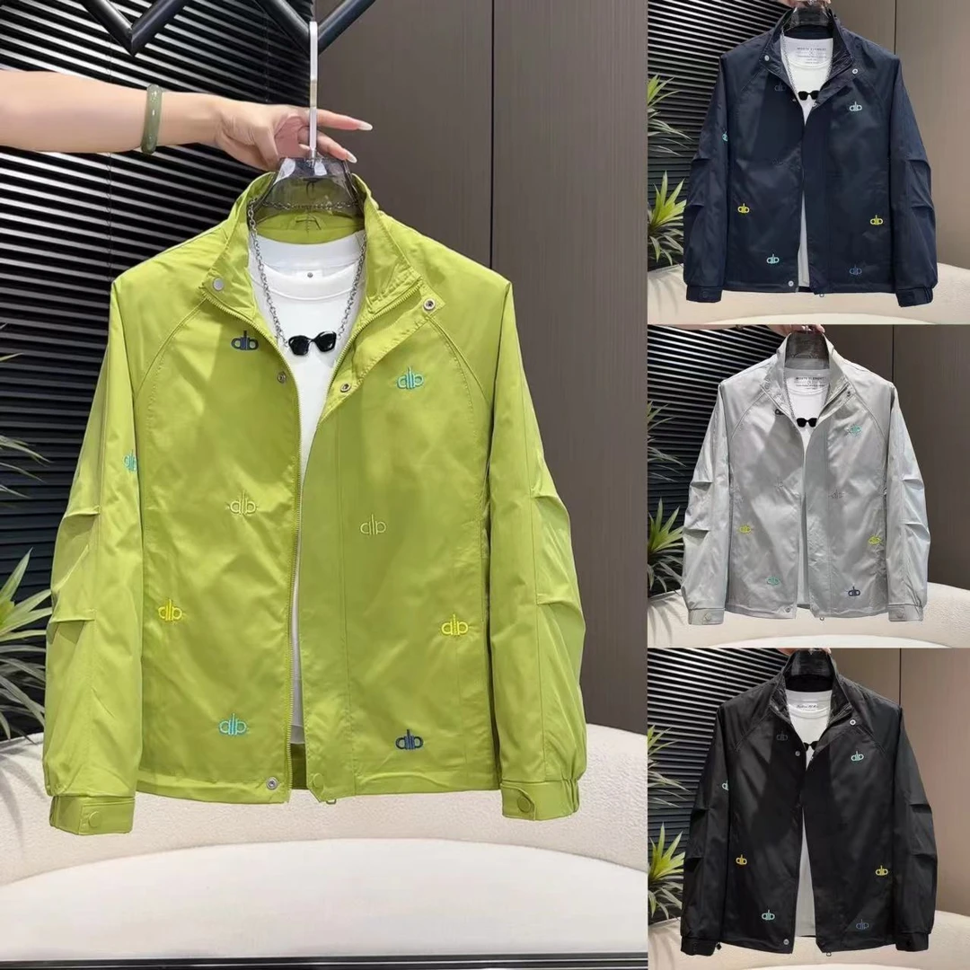 2025【潮牌字母刺绣立领外套】秋季男士百搭休闲外套6820