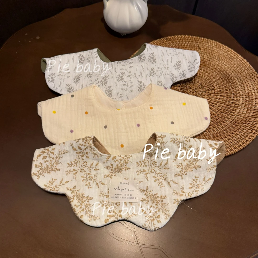 Pie baby-夏季口水巾宝宝纱布纯棉六层透气围嘴婴幼儿ins韩系围兜