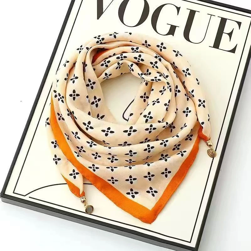 爆款磁吸围巾女士气质保暖脖子丝巾棉麻围巾领巾四季百搭方巾围脖