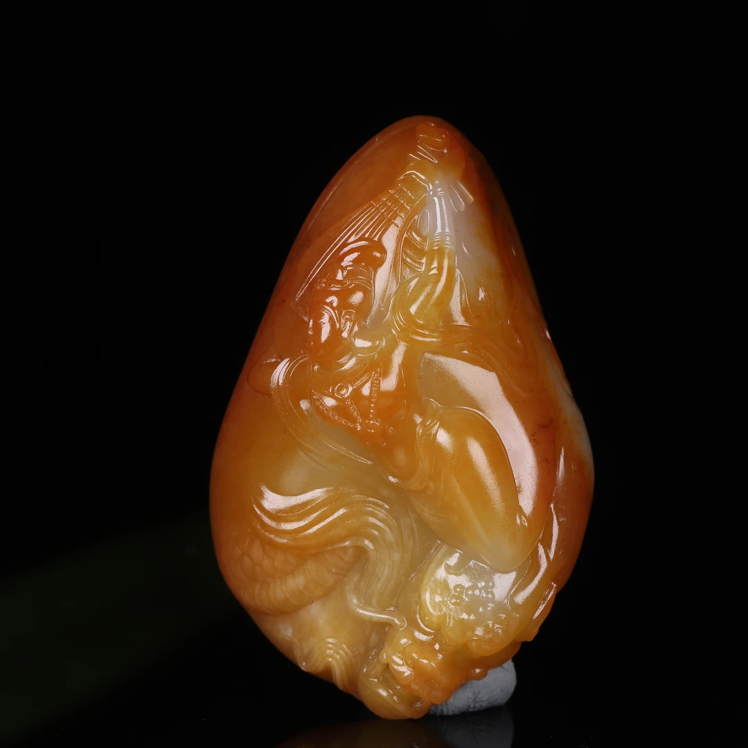 【汪氏】J-WSXD0154 新疆和田玉（子料）飞天 吊坠