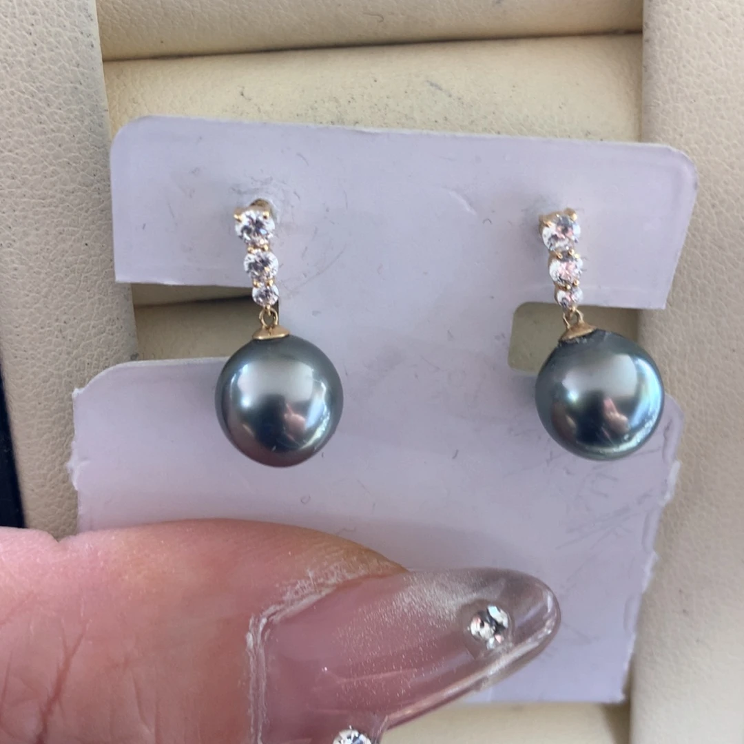 海水珍珠耳饰18K金镶嵌