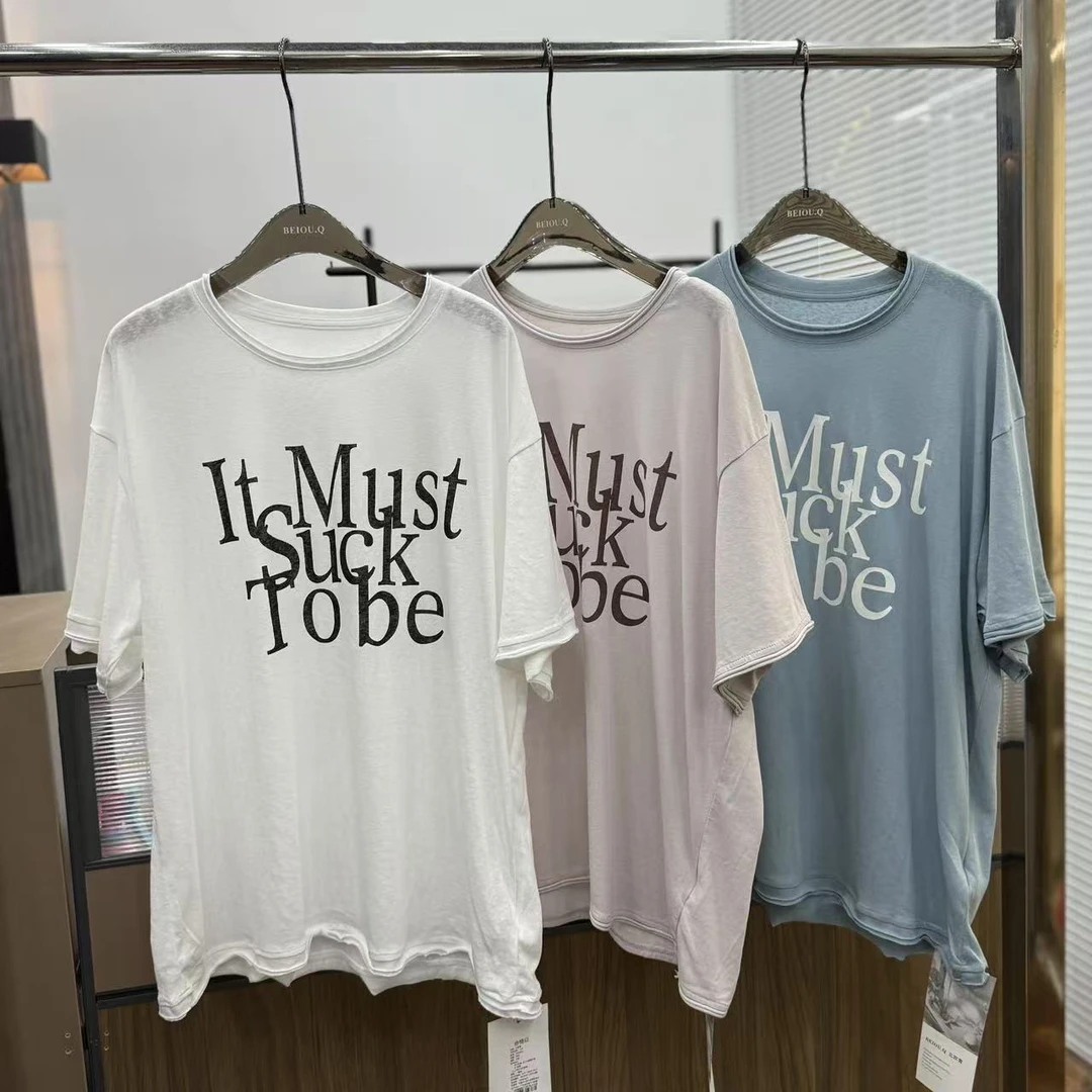 D26802夏季三色字母T恤(衣长68公分)