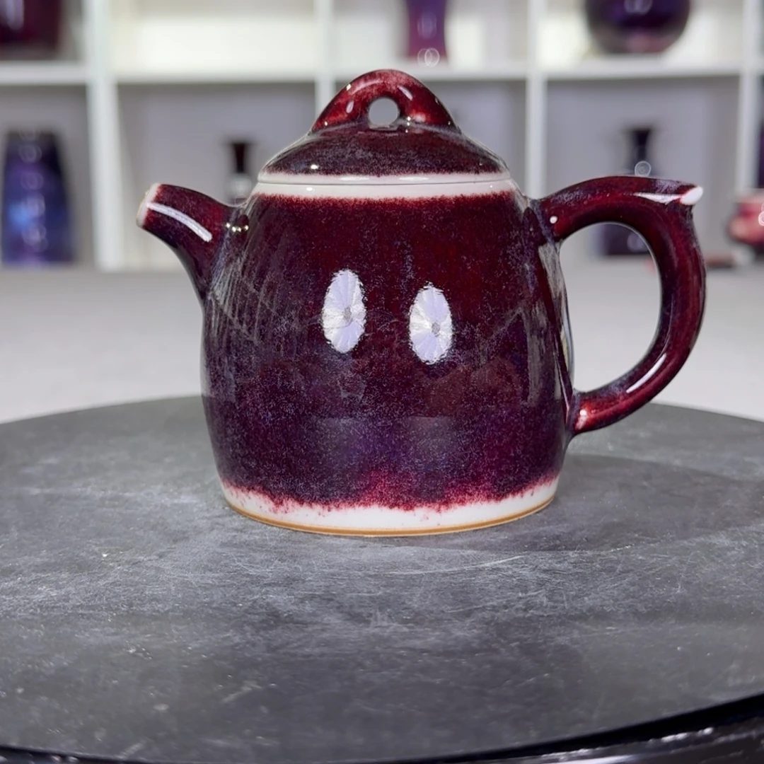 陶摆件福利钧窑茶壶玉石釉