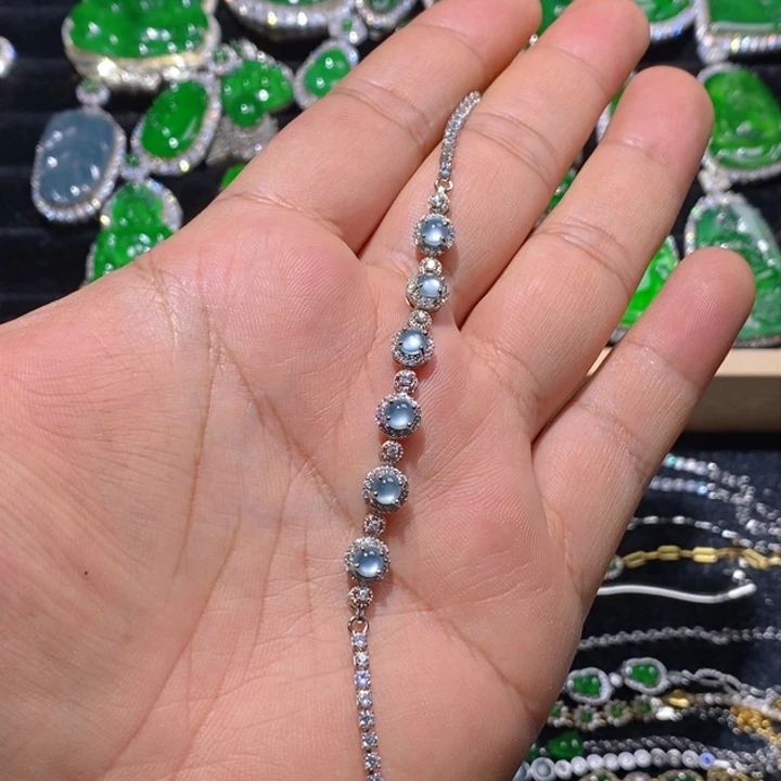 翡翠手链未镶嵌天然A货翡翠