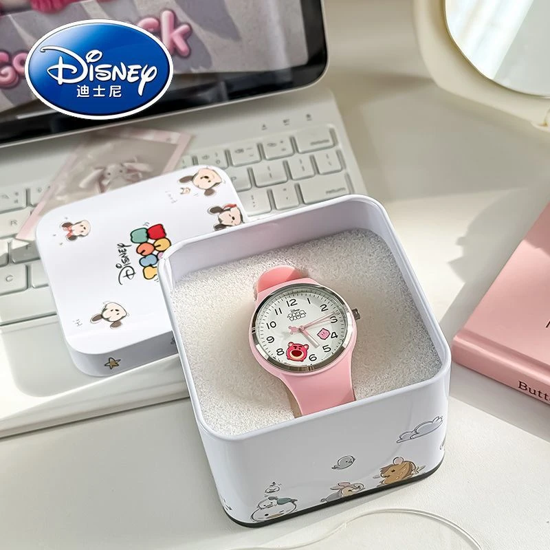 迪士尼手表女小学生初中女生女童夜光硅胶只看时间儿童节生日礼物